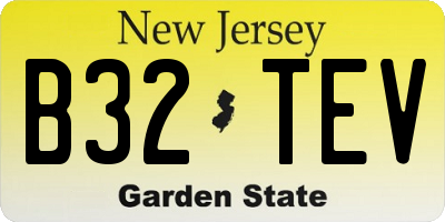 NJ license plate B32TEV