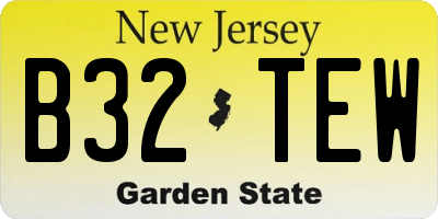 NJ license plate B32TEW