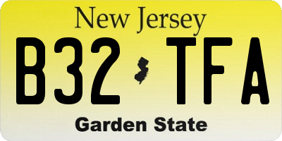 NJ license plate B32TFA
