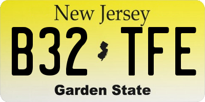 NJ license plate B32TFE