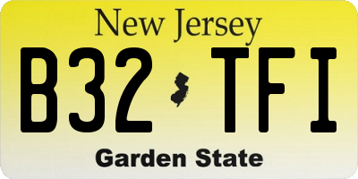 NJ license plate B32TFI