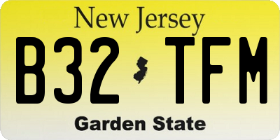 NJ license plate B32TFM