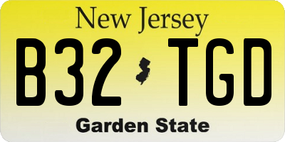 NJ license plate B32TGD