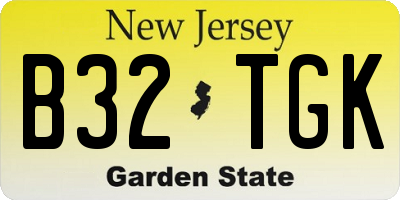 NJ license plate B32TGK