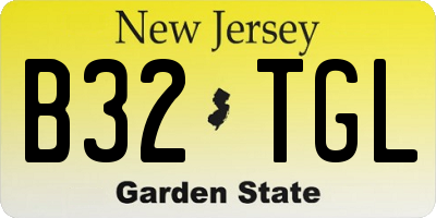 NJ license plate B32TGL