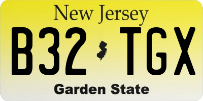 NJ license plate B32TGX