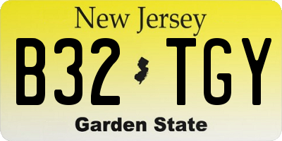 NJ license plate B32TGY