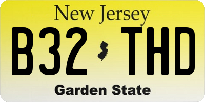 NJ license plate B32THD
