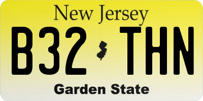NJ license plate B32THN