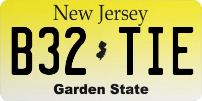 NJ license plate B32TIE