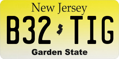 NJ license plate B32TIG