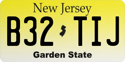 NJ license plate B32TIJ