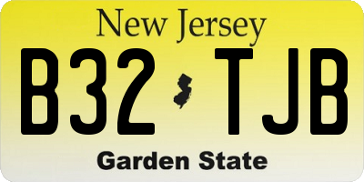 NJ license plate B32TJB