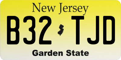 NJ license plate B32TJD