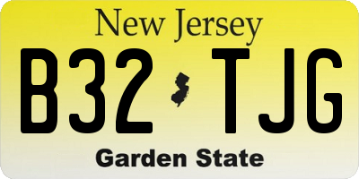 NJ license plate B32TJG
