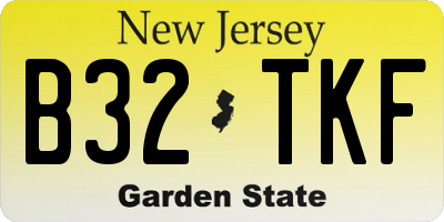 NJ license plate B32TKF