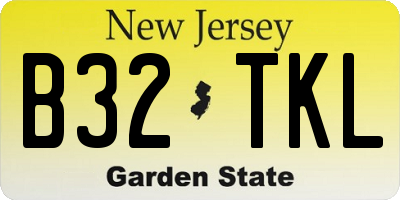 NJ license plate B32TKL