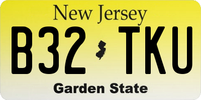 NJ license plate B32TKU
