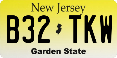 NJ license plate B32TKW