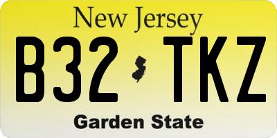 NJ license plate B32TKZ