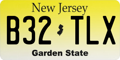 NJ license plate B32TLX