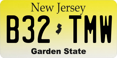 NJ license plate B32TMW
