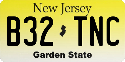 NJ license plate B32TNC