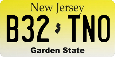 NJ license plate B32TNO