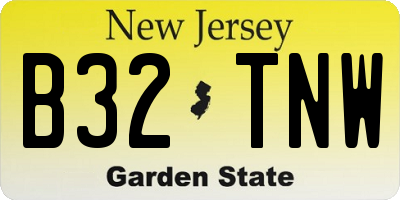 NJ license plate B32TNW