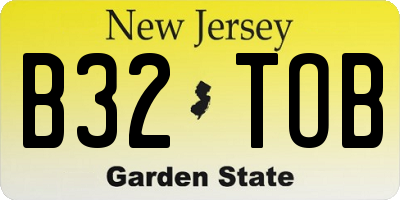 NJ license plate B32TOB
