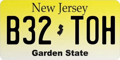 NJ license plate B32TOH