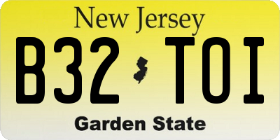 NJ license plate B32TOI