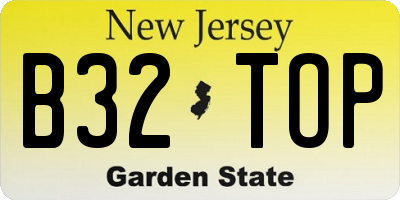 NJ license plate B32TOP