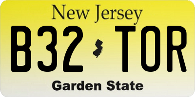 NJ license plate B32TOR