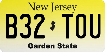 NJ license plate B32TOU