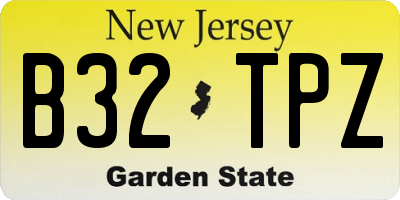 NJ license plate B32TPZ