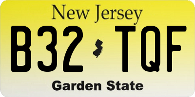 NJ license plate B32TQF
