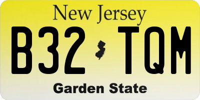 NJ license plate B32TQM