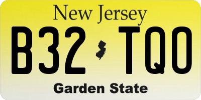 NJ license plate B32TQO