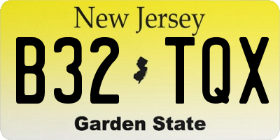 NJ license plate B32TQX