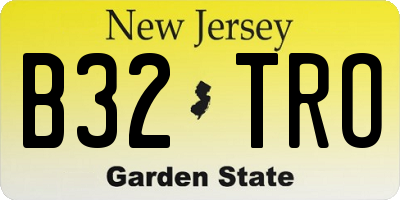 NJ license plate B32TRO