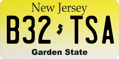 NJ license plate B32TSA