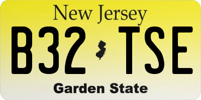 NJ license plate B32TSE
