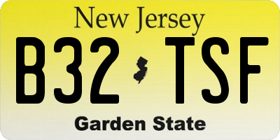 NJ license plate B32TSF