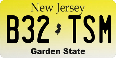NJ license plate B32TSM