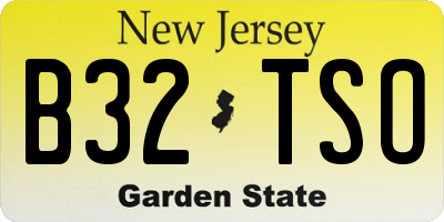 NJ license plate B32TSO
