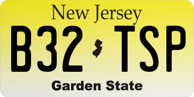 NJ license plate B32TSP