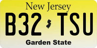 NJ license plate B32TSU