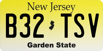 NJ license plate B32TSV