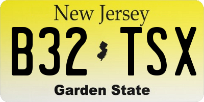 NJ license plate B32TSX